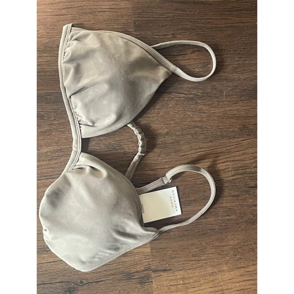 Good American Size 5 (XL) Dark‎ Taupe Bikini Top